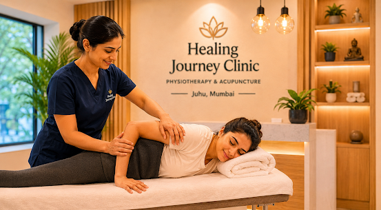 Healing Journey Clinic offers the best physiotherapy in Juhu Mumbai with advanced rehabilitation treatments, holistic healing therapies, expert acupuncture services, and personalized wellness care designed to improve mobility, reduce pain, and restore physical strength. Recognized as a trusted physiotherapy and acupuncture clinic in Juhu Mumbai, the clinic specializes in back pain treatment, neck pain therapy, sports injury rehabilitation, posture correction, slip disc treatment, frozen shoulder therapy, knee pain physiotherapy, sciatica pain relief, muscle recovery, joint pain management, and complete body rehabilitation programs. With experienced physiotherapists, professional acupuncture specialists, modern rehabilitation equipment, and customized treatment plans, Healing Journey Clinic provides effective solutions for chronic pain, injury recovery, body balance, flexibility improvement, and stress relief therapy.